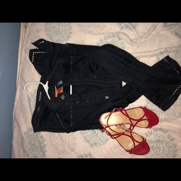 TORY BURCH dark blue blouse. - Picture 6 of 6